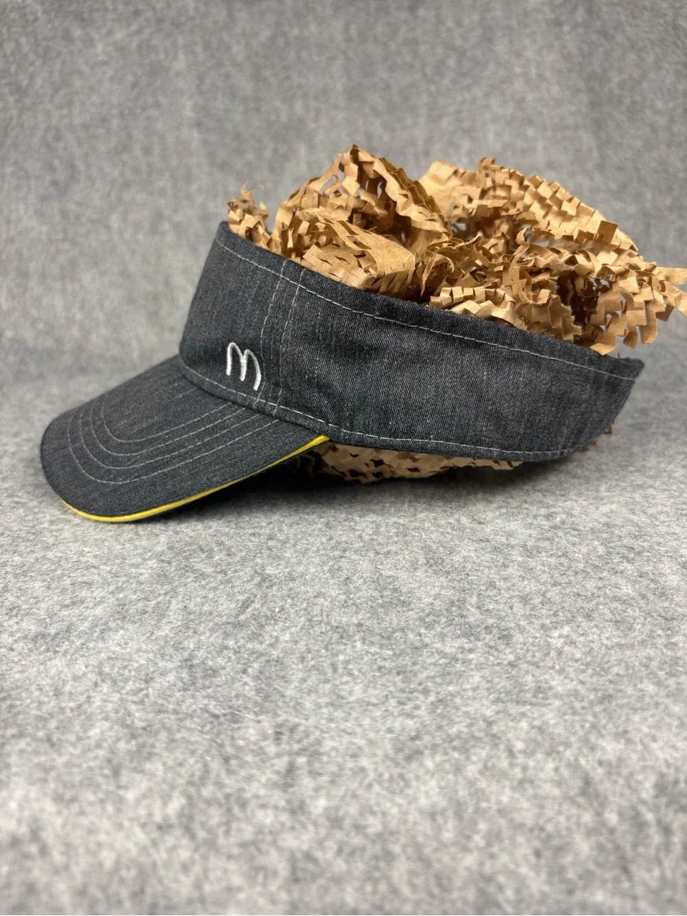 McDonald's Dark Gray Denim Visor Cap with Yellow Trim